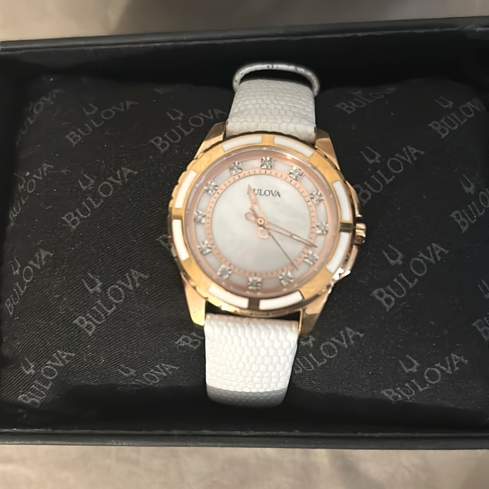 Bulova Classic Collection Stainless Steel and Rose Gold Watch.